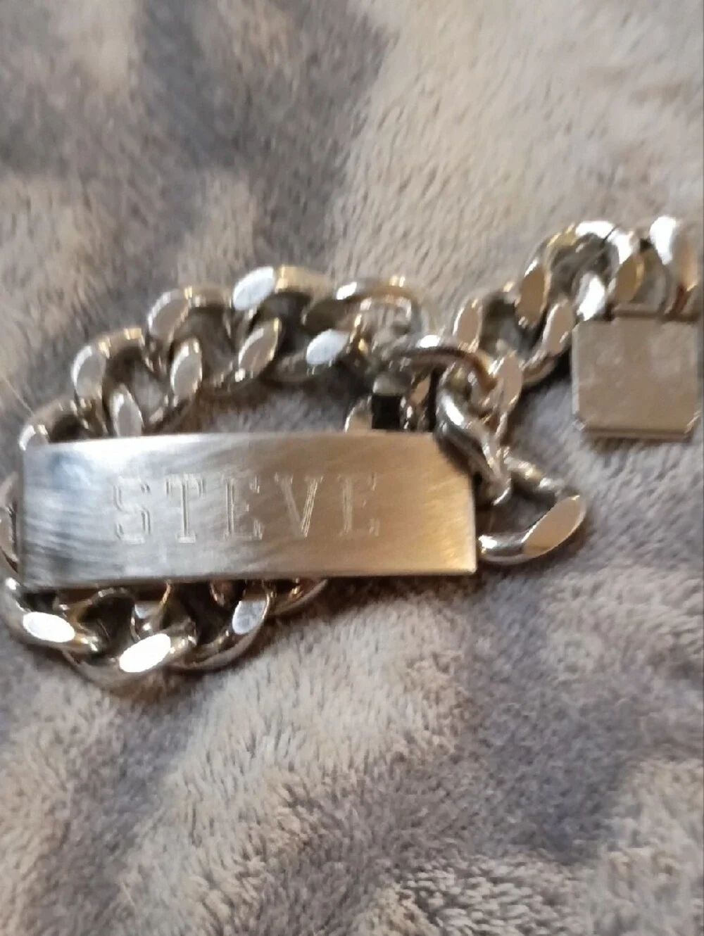 Source Unknown Silver Men’s ID Bracelet - STEVE Engraved